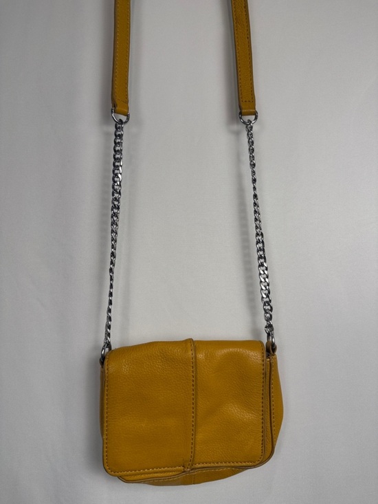 Neiman Marcus Handbags - ✨Neiman Marcus Leather Chain Link Crossbody Coin Purse Mustard Yellow